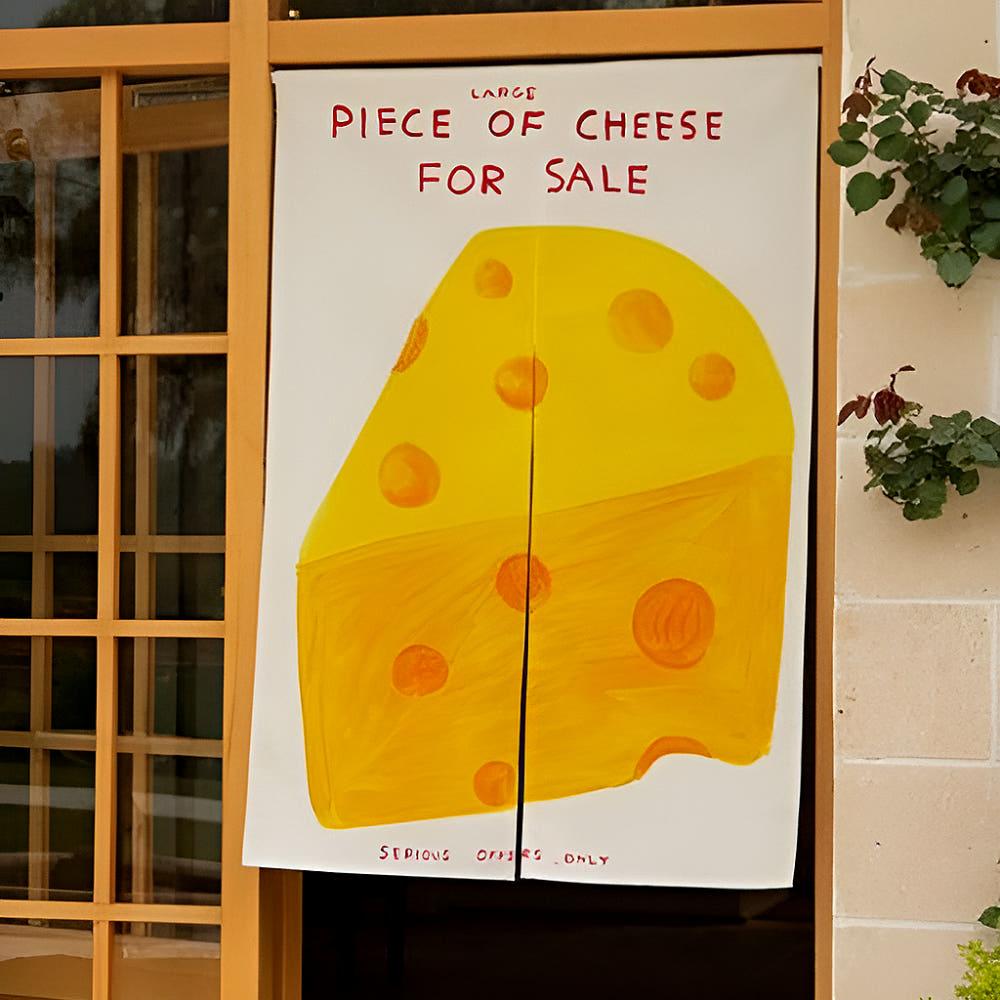 띠네마네 치즈 패브릭 포스터 가리개 가림막 선반수납 다용도실 80x150 가벽 커튼