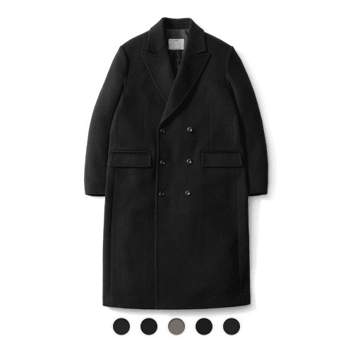 Melton Wool Double Breasted Coat - 5 Color