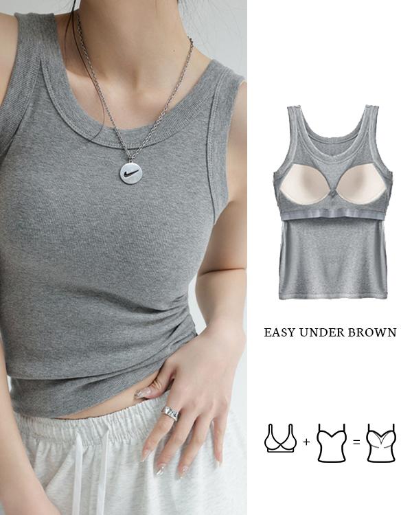 마젤브라운 에어리 브라 탱크 탑[캡내장]