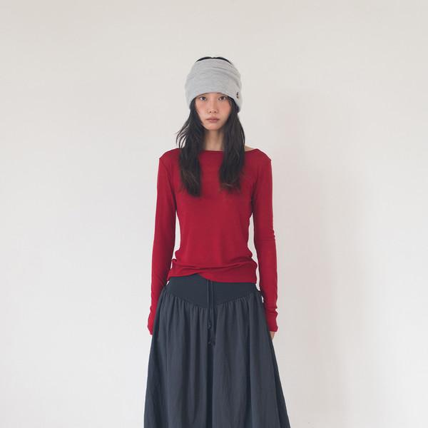 FLARE RIB SKIRT (CHARCOAL)