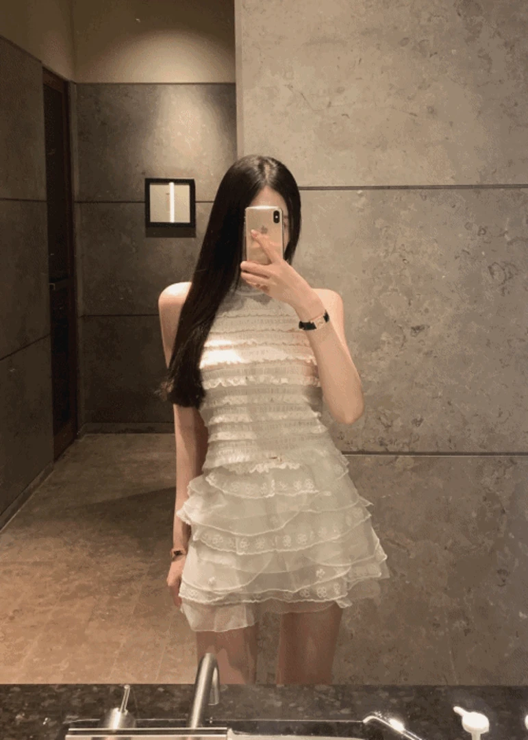 [수입 highquality] *초고퀄* 쉬폰 프릴 캉캉 진주 스커트 치마바지