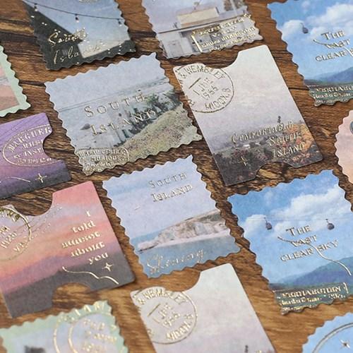 감성 풍경 금박 레터링 다꾸 스티커