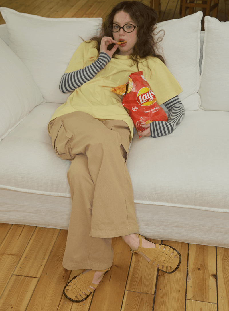 (Leather)Avenue Mesh Sandal-Mustard