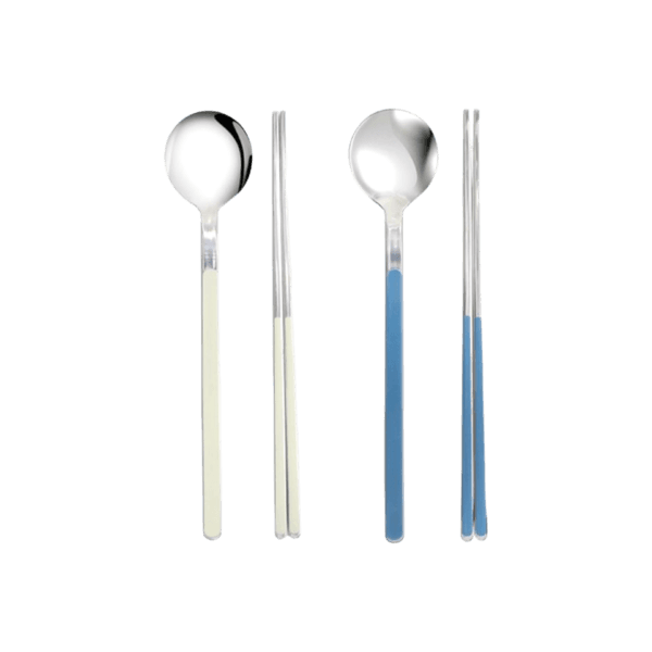 Color block Korean cutlery set  • 6 colors
