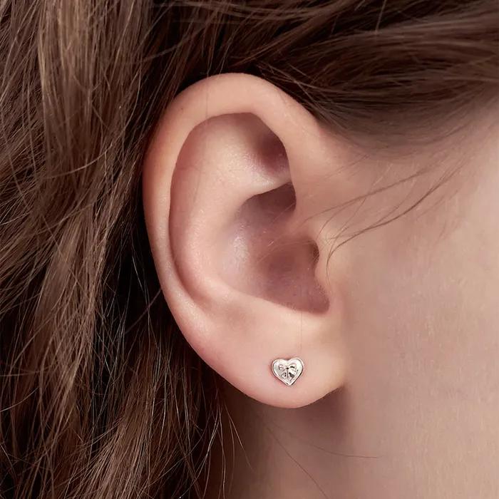 [29CM 단독][silver925] minute heart ribbon earring