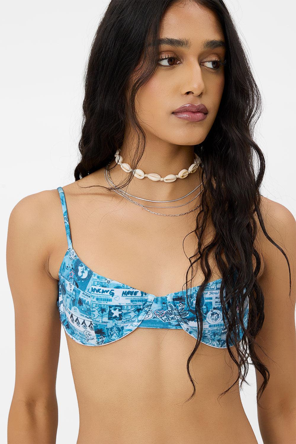 Pam Shine Underwire Bikini Top - Alana Blue - Alana Blue / XS / Bralette
