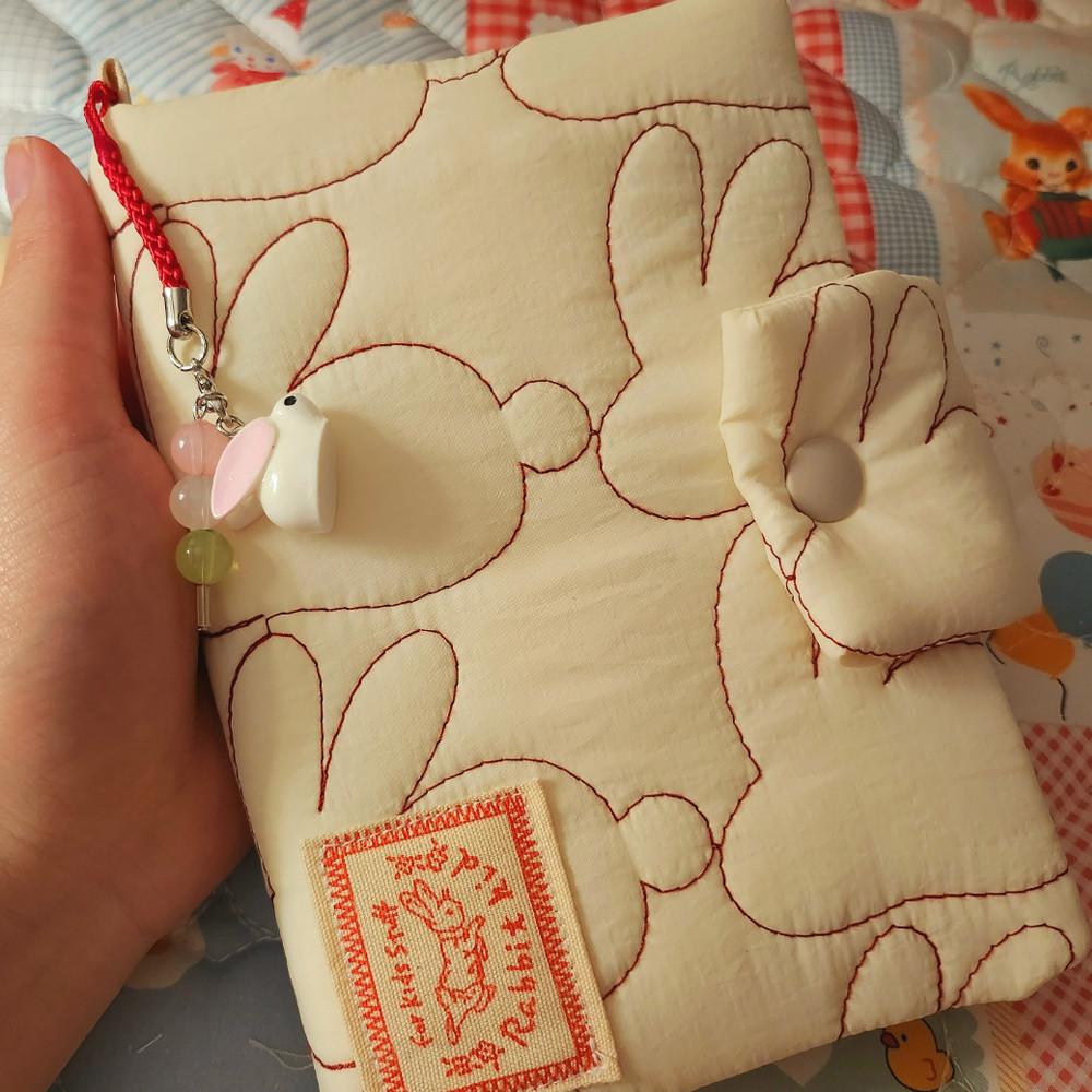 토끼 퀄팅 패브릭 다이어리커버 바인더 a6 맞춤제작