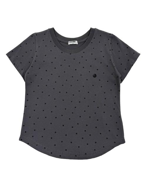 스타 별 로고 세미 크롭 티셔츠_다크그레이