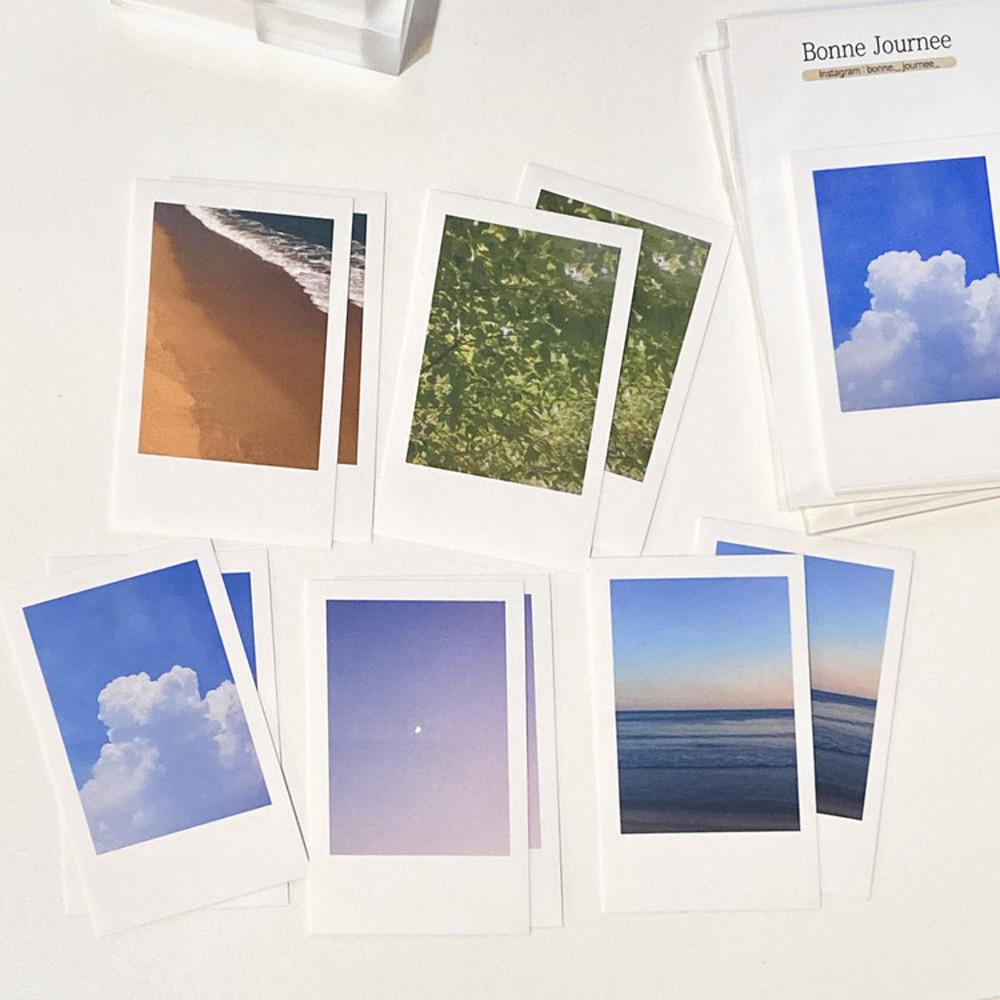 본쥬흐네 폴라로이드 무광 스티커팩2 10장