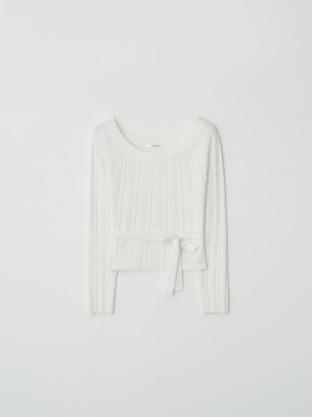 제니오 시나몬 케이블 니트