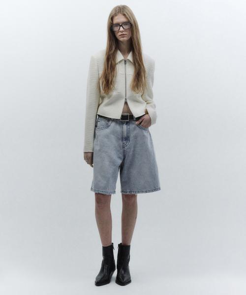 [CALIK] 와이드 버뮤다 데님 LIGHT BLUE