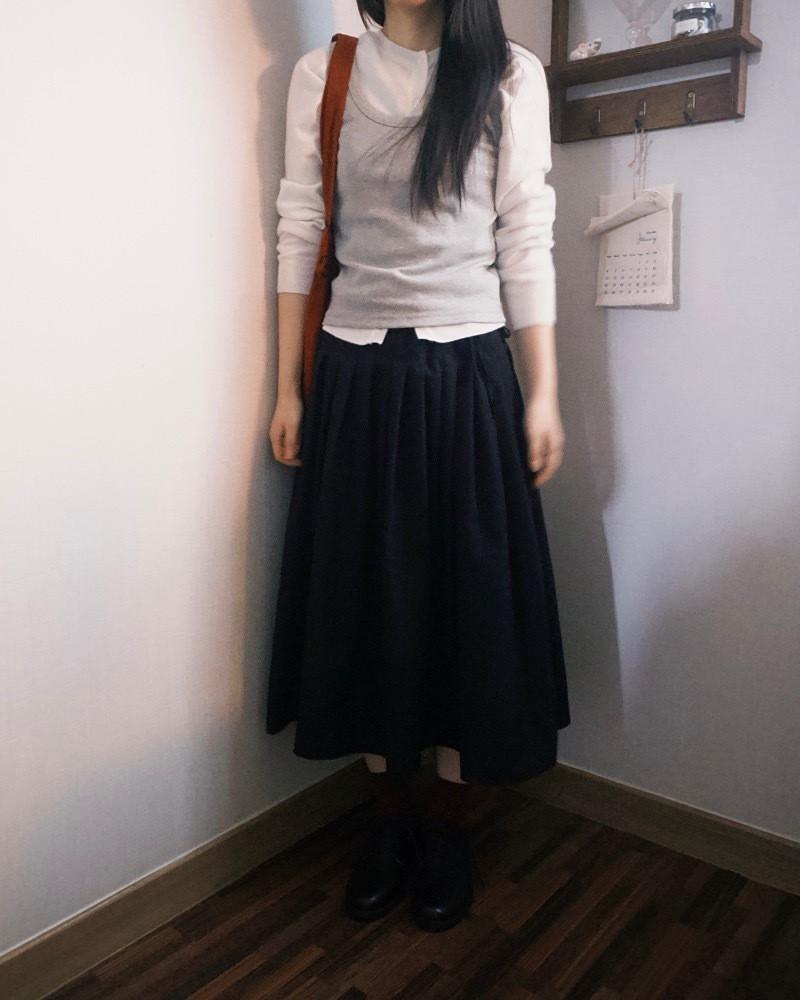 mule flare skirt (black)