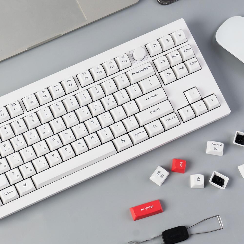 키크론 V3 PRO MAX 화이트 레트로 RGB 무선 커스텀 기계식키보드 핫스왑 텐키리스