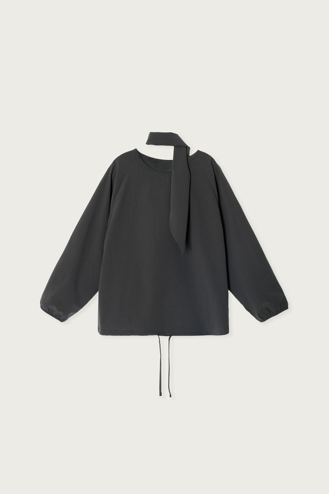 OVER-FIT SHEER BLOUSE DARK MOON