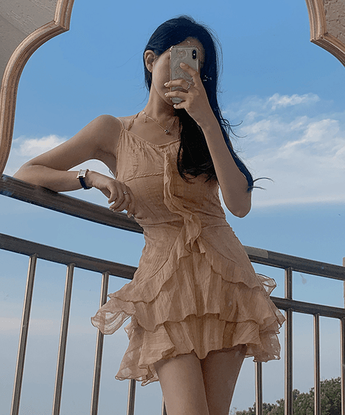 세컨드세컨 네즈 프릴 미니 원피스