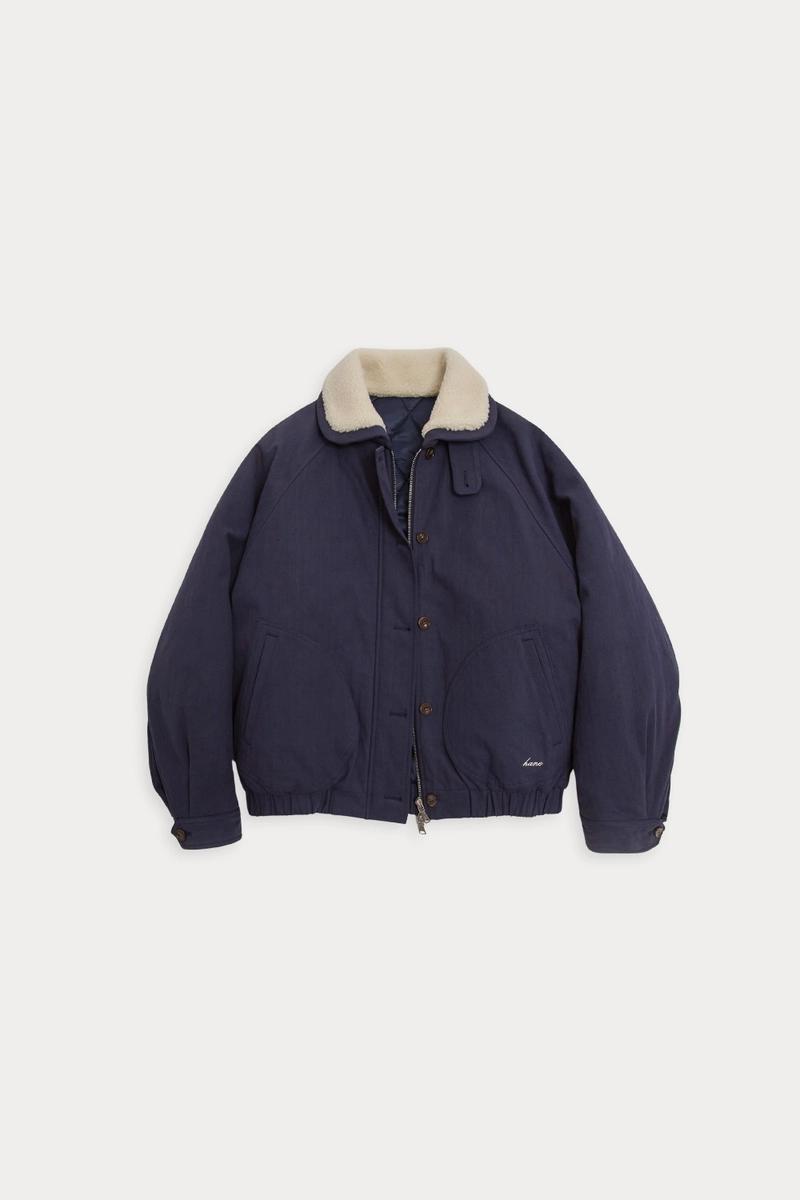 HANE - 시어링 코튼 패디드 자켓_Moon Navy