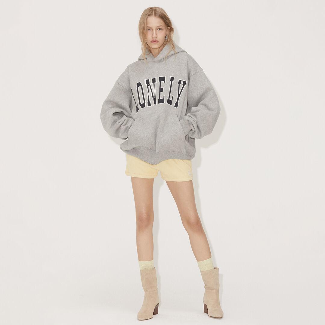 LONELY/LOVELY FLUFF HOODIE GRAY