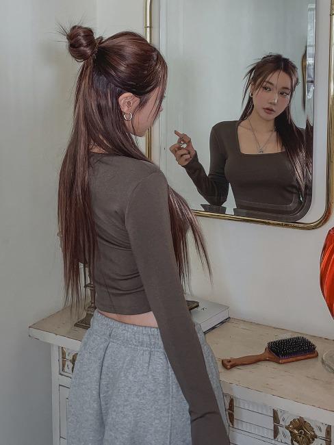 [U-BASIC] Basic Toppinut Square Long-Sleeved