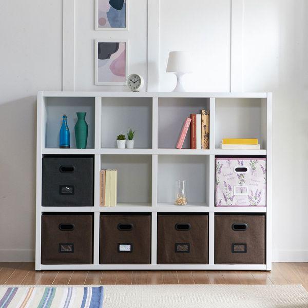 에반 낮은 와이드 3단 전면 책장 1600 4color