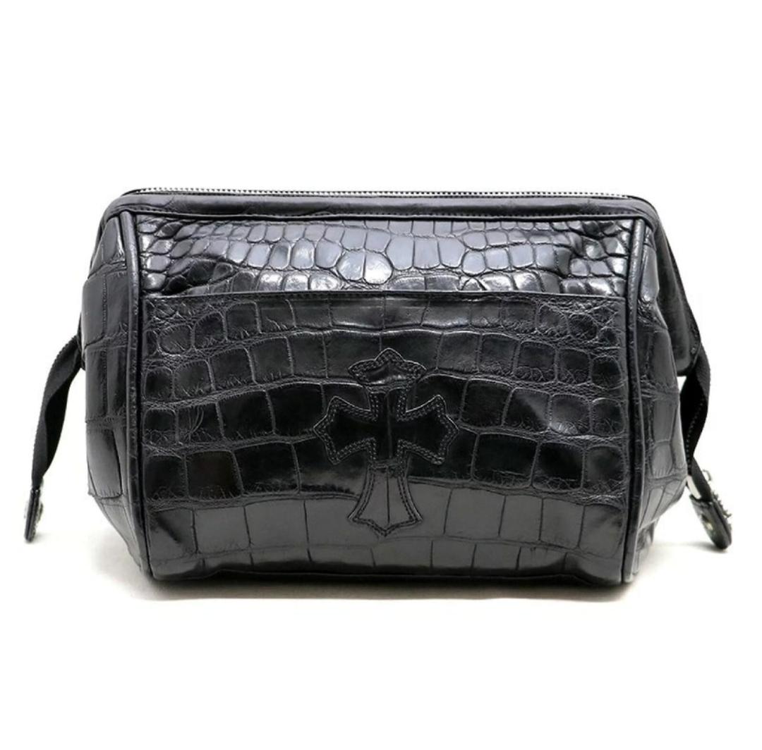 CHROME HEARTS クロムハーツ クロスパッチ ポーチ セカンドバッグ スクロールラベル | chromehearts