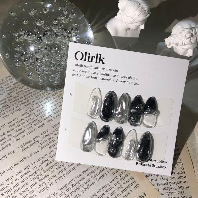 ✨입점 기념 이벤트, 입점 특가✨ 블랙마블 실버엠보 네일팁