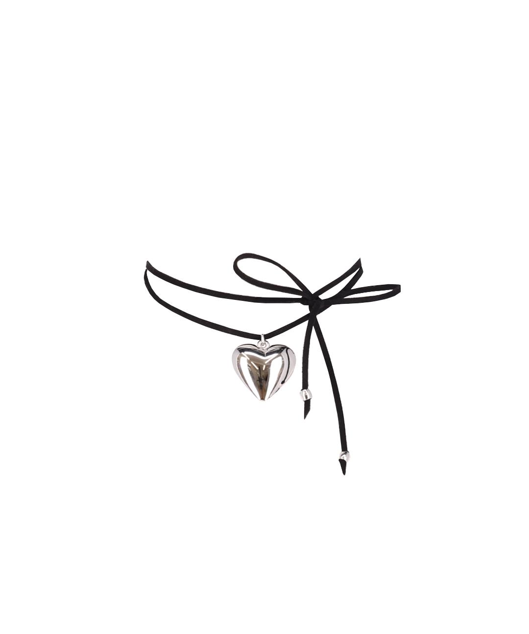 Lovable chocker / 리본 초커 하트 펜던트 목걸이