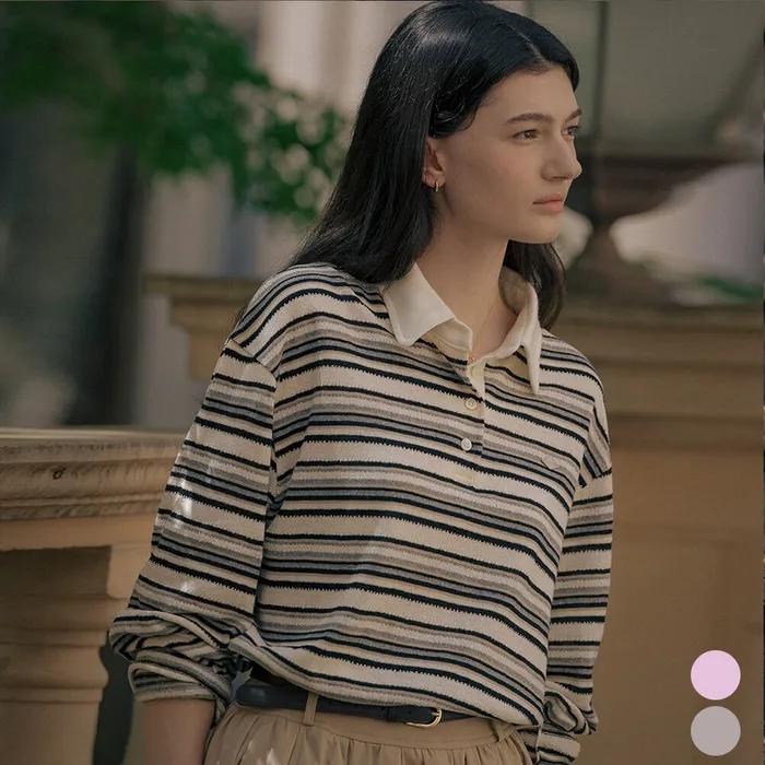 Stripe loose fit t-shirt [TIFA01LT08]_2color