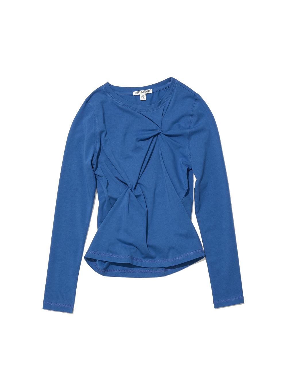 [WOMEN] KNOTTED LONG SLEEVE TEE_BLUE
