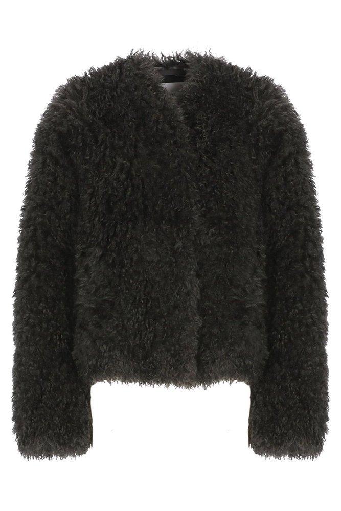 Stand Studio Cropped Faux-Fur Jacket