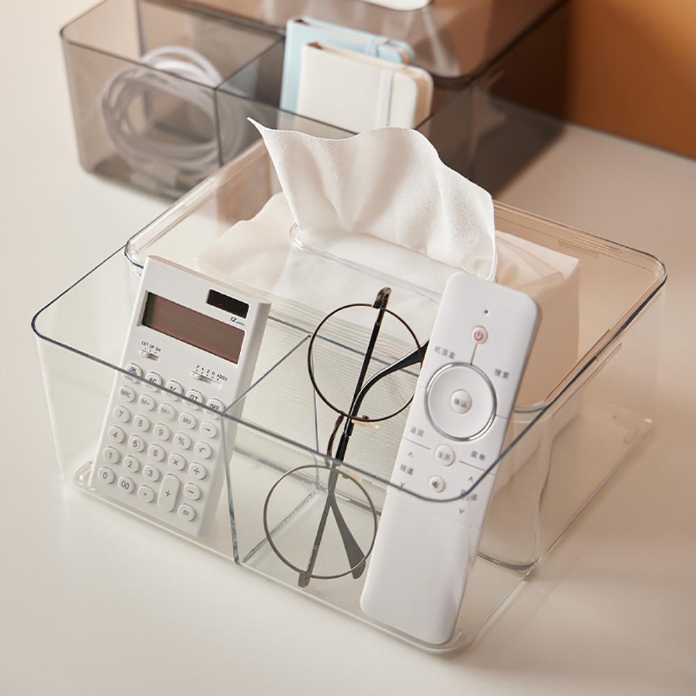 홈바내쓰 투명 PET 각티슈케이스 거실 사무실 테이블 인테리어 수납정리함 휴지케이스