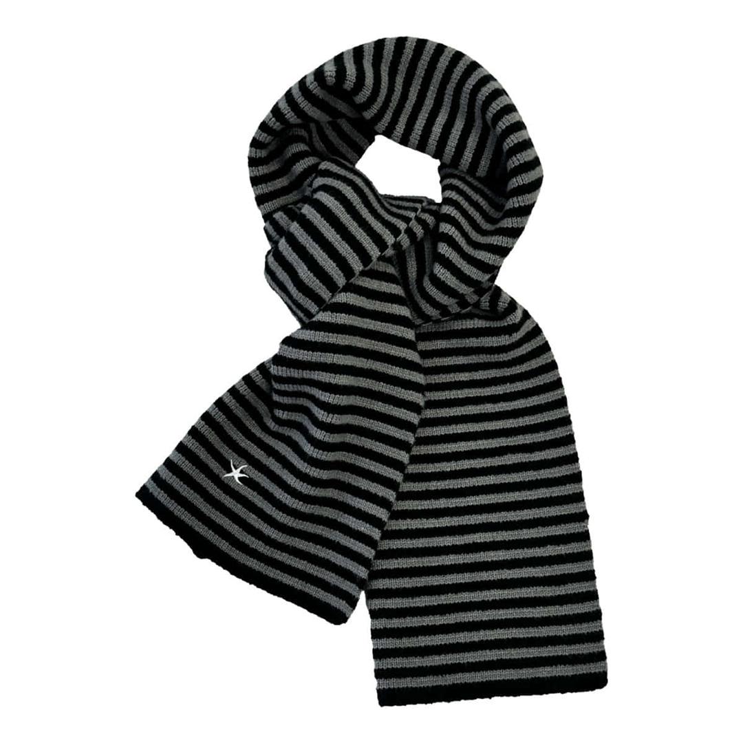 TCM mini logo stripe muffler (black/grey)