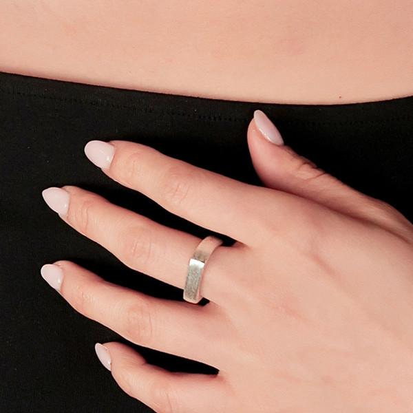 Matte square open ring
