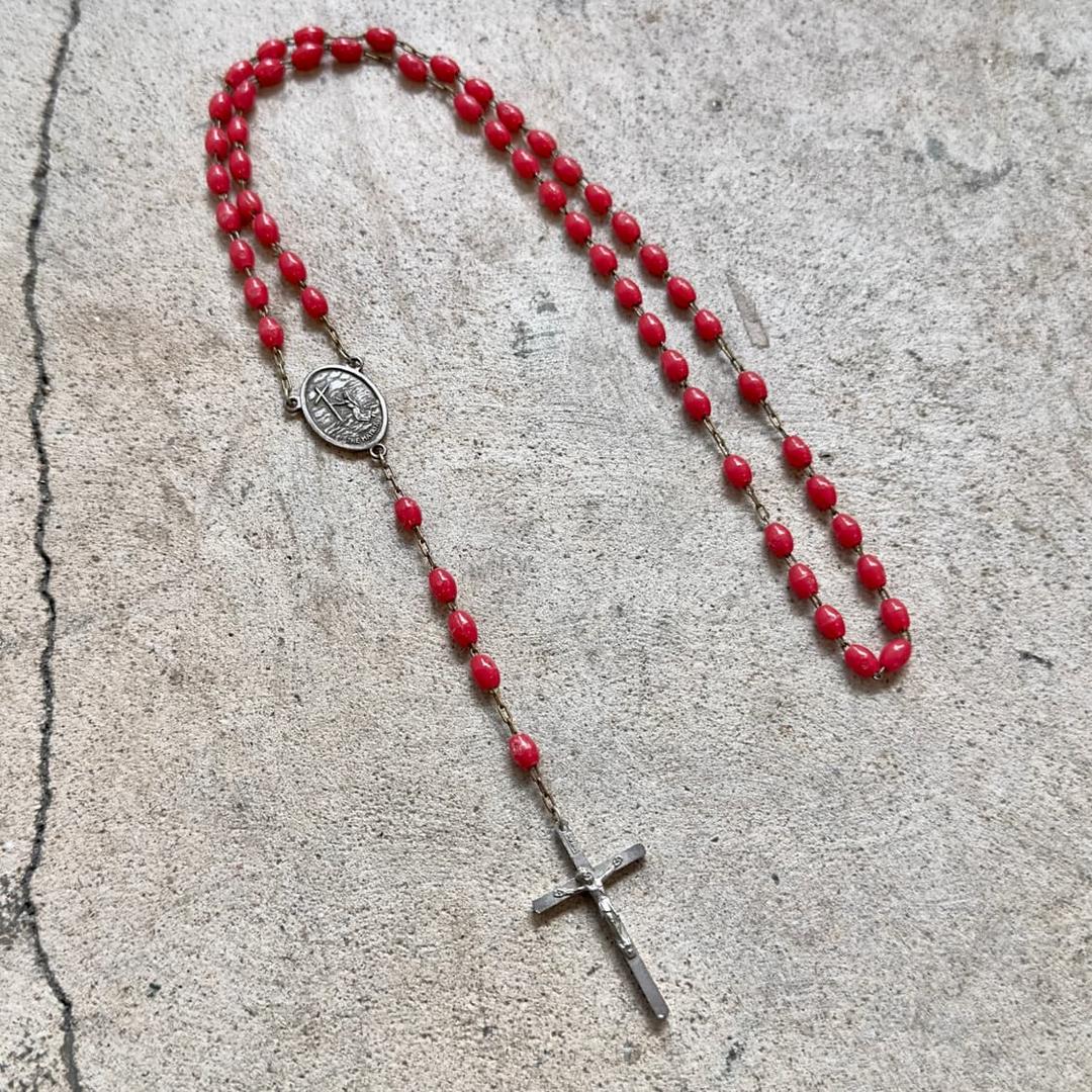 00s 레드 가톨릭 로사리오 핀터레스트 목걸이 | 후루츠패밀리