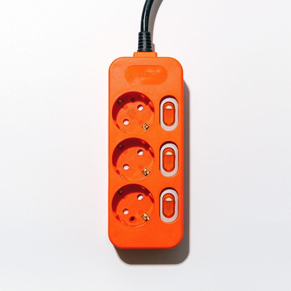 퍼스널탭 개별 3구 멀티탭 1M/3M, 오렌지