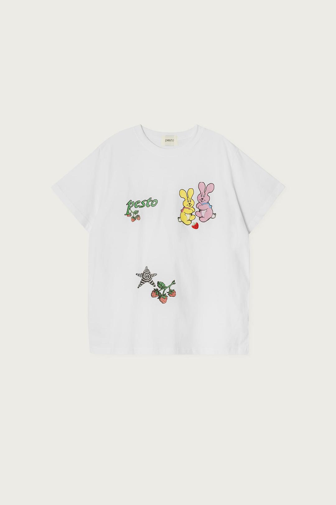 STRAWBERRIES RABBIT T-SHIRT WHITE