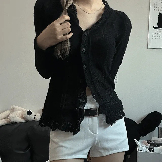 Ethnic see-through lace cardigan 에스닉 시스루 레이스 가디건
