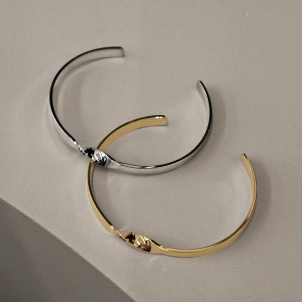 꼬임 메탈 서브 뱅글 팔찌 실버/골드