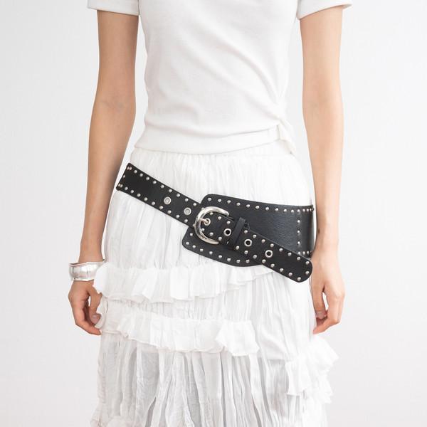 Unbalance Frill Banding Skirt (Ivory)