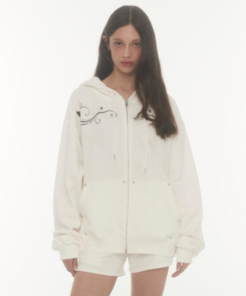 fl hood zip up (white)