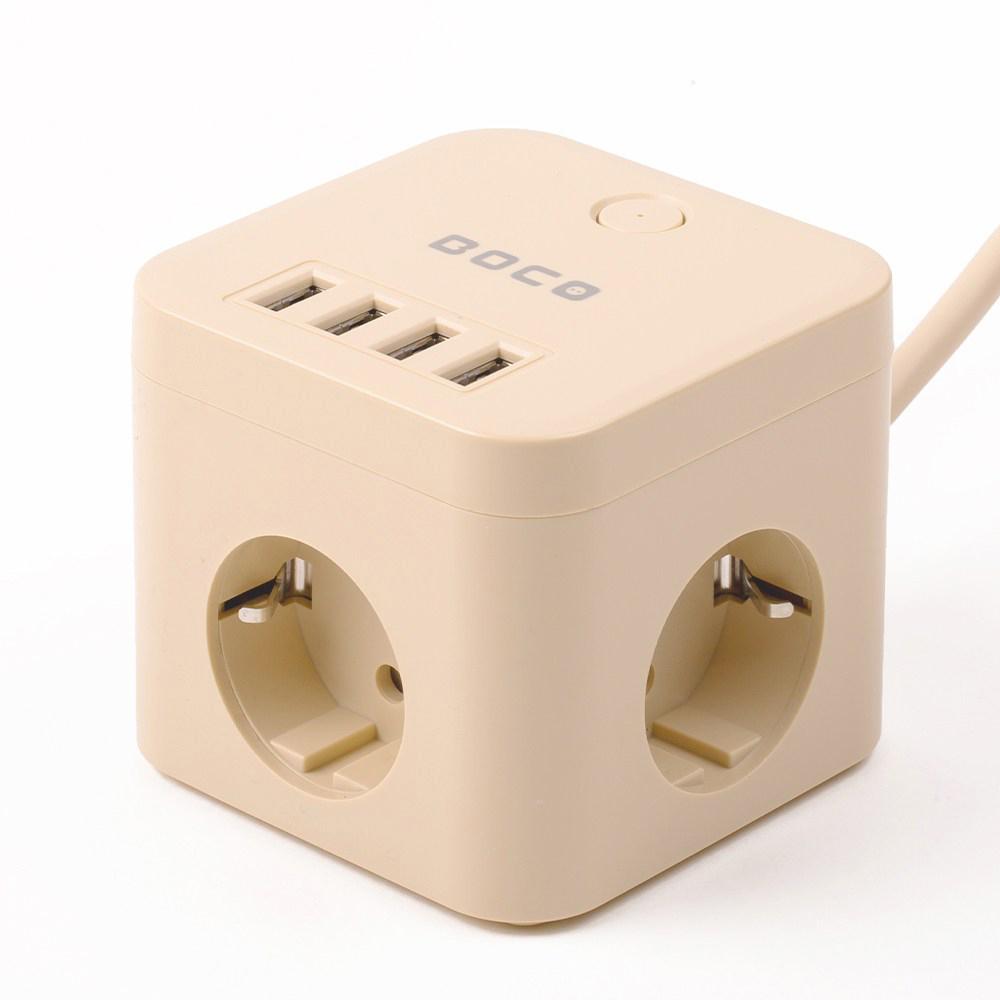 보코 USB 멀티탭 3구 2m 사하라 베이지, 2m, 베이지, 1개