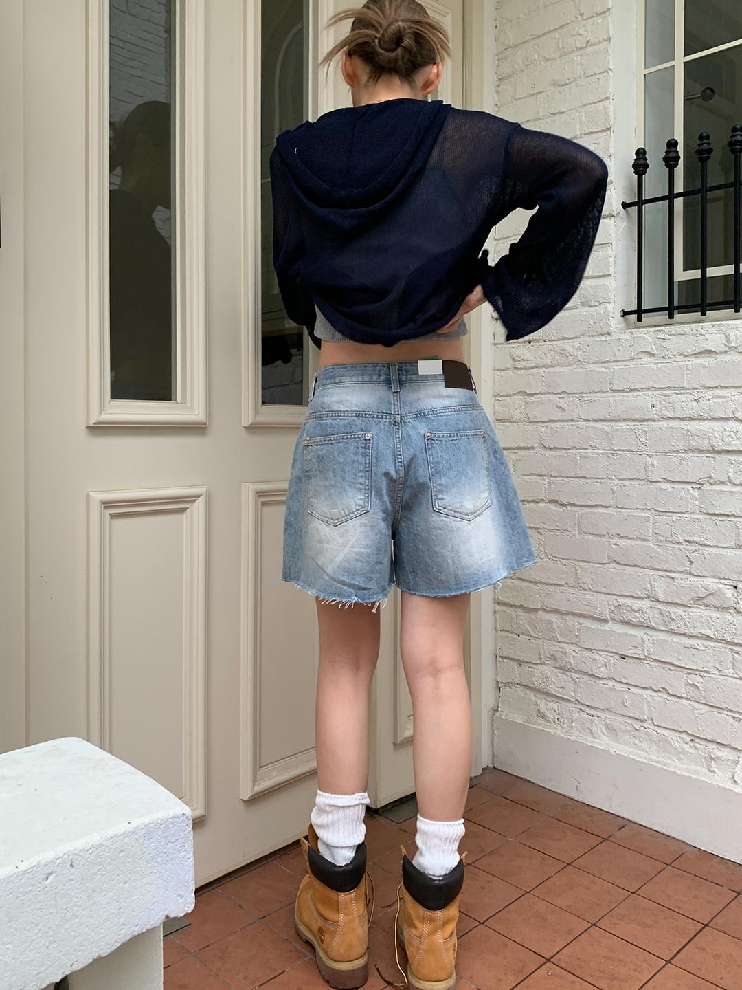 쇼디치 미디움 컷팅 쇼츠 데님