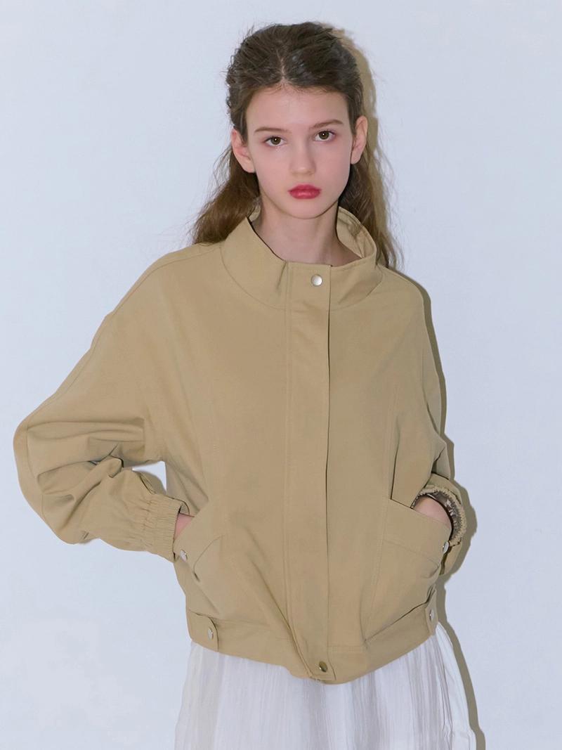 CAMINO - COTTON BOMBER JACKET BEIGE