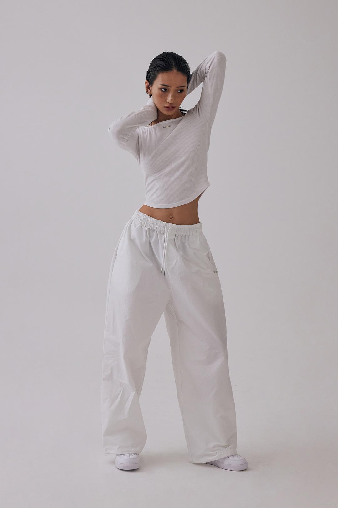 Glow Nylon Jogger Pants [ White ]