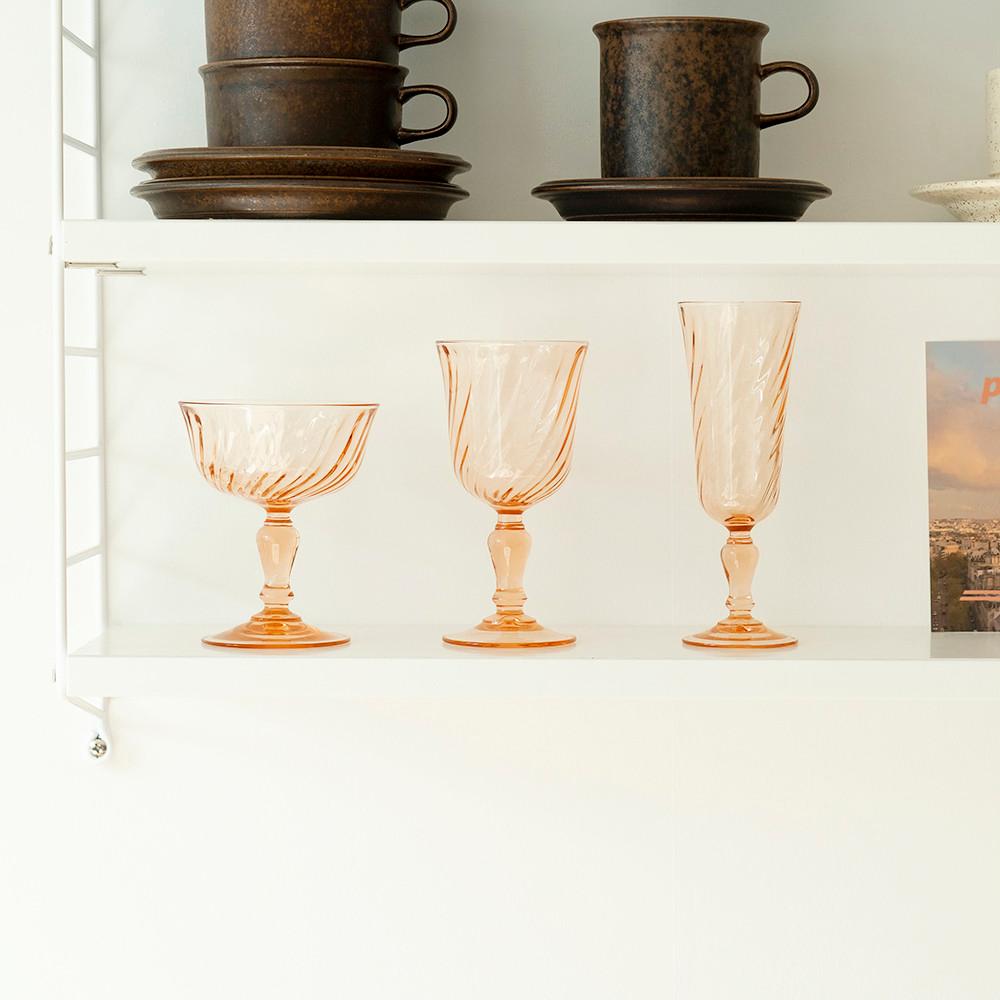 [마지막] 리얼 빈티지 아코록 핑크 와인잔 S 컵 스월 글라스 와인