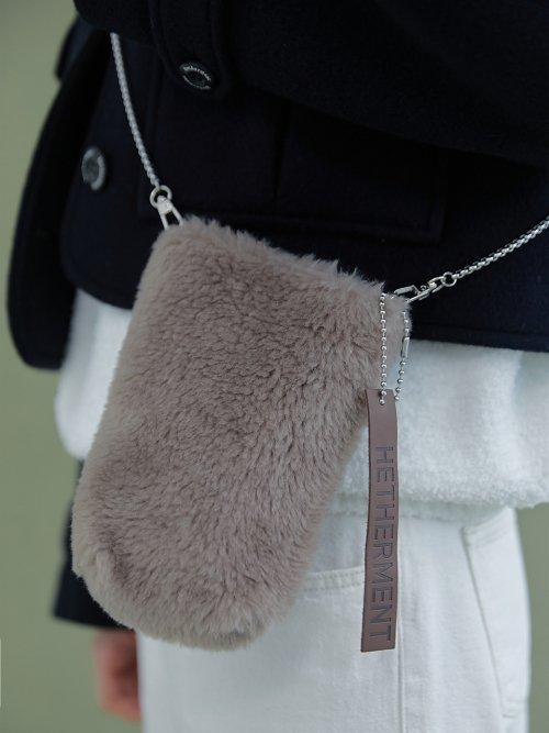 베이비 헤더 퍼 백 (브라운)