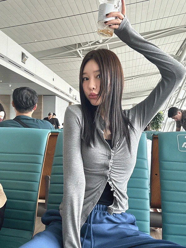 Unbalanced drape cardigan