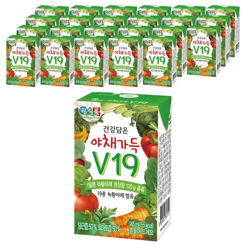 정식품 건강담은 야채가득 야채즙 V19, 145ml, 24개 - 과일/야채혼합주스 | 쿠팡