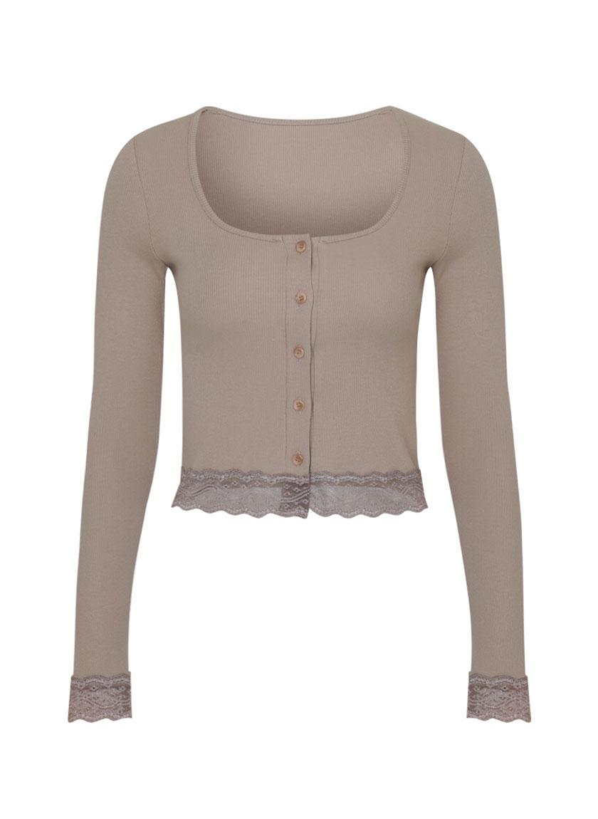 Golgi Lace Cardigan (Beige)
