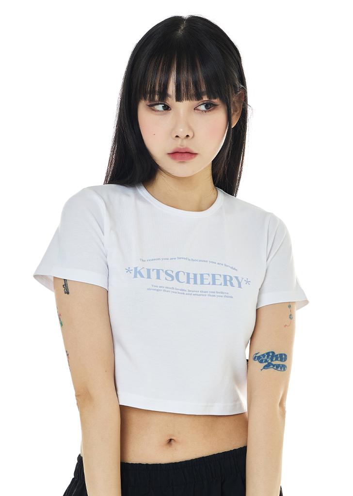 Arc Lettering Crop Tee (White)