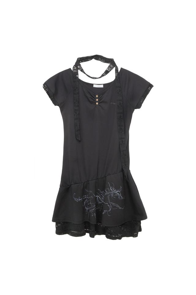 Fairy henry neck dress (Black)